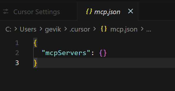 Empty mcp.json