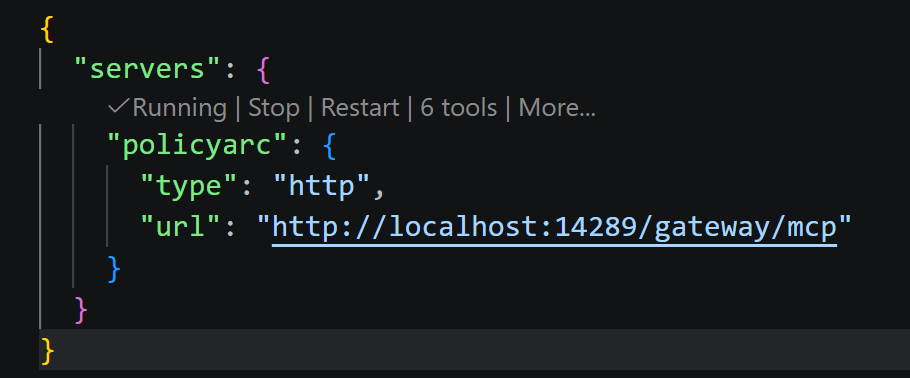 mcp.json — running
